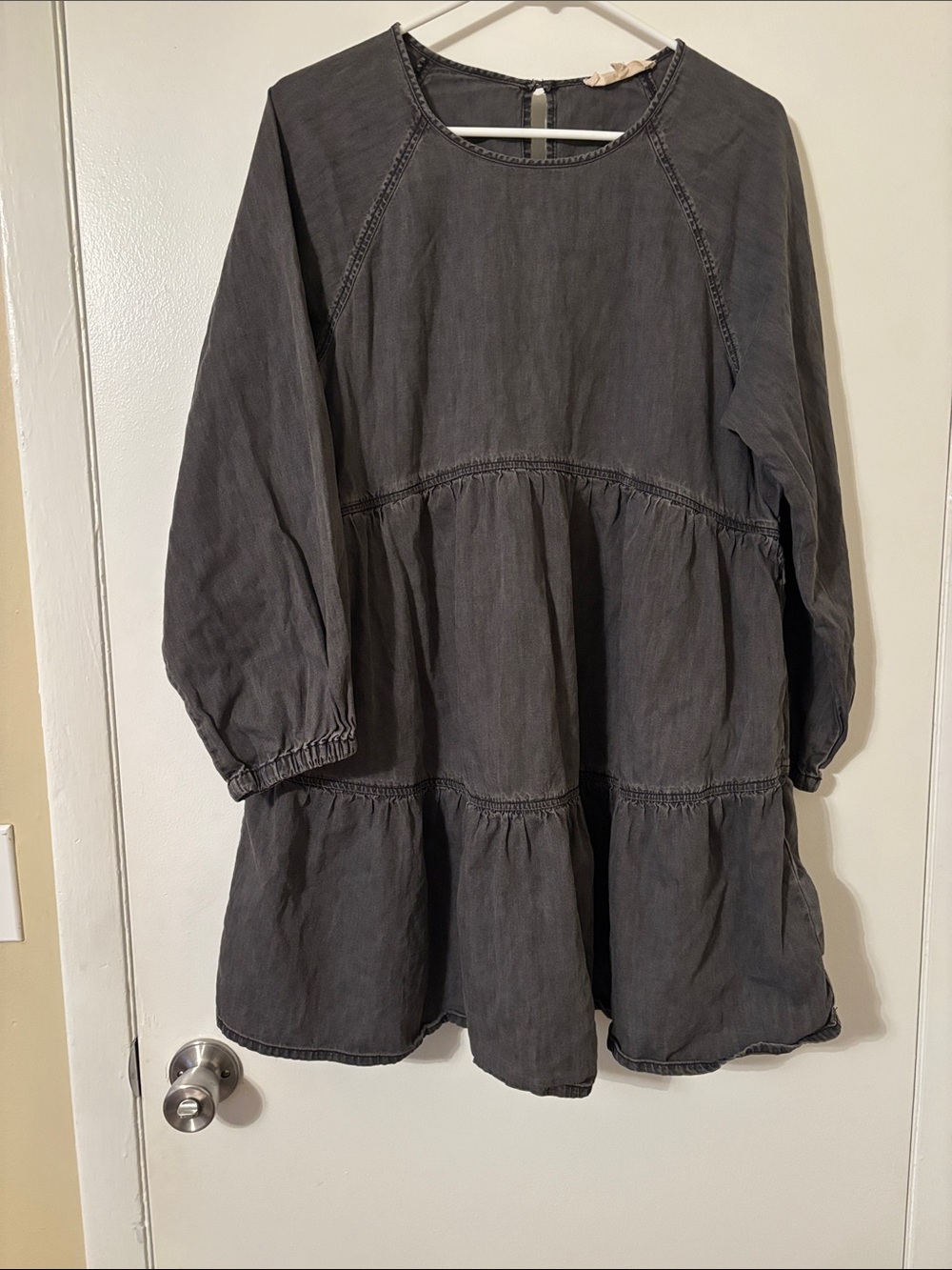 Madewell Charcoal Gray Tiered Mini Dress